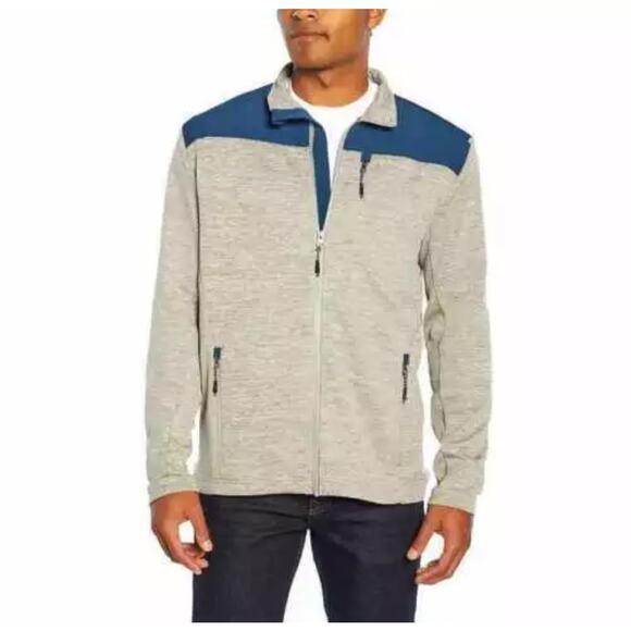 Orvis Bonded Mesh Fleece Full Zip Jacket Gray & Blue Size XL - Picture 2 of 14
